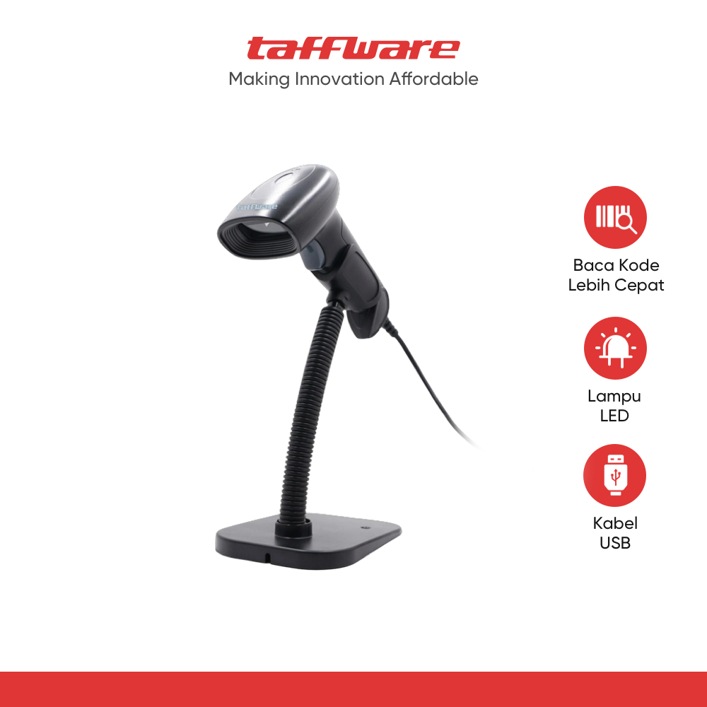 Taffware Barcode Scanner Auto-Sensing Scanning Gun 1D 2D - HS-22