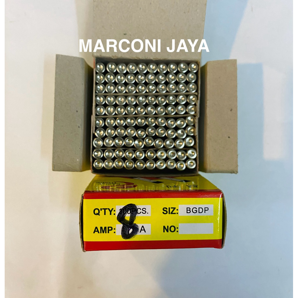 Fuse kaca 8A 250volt 6x30 1Box 100pcs