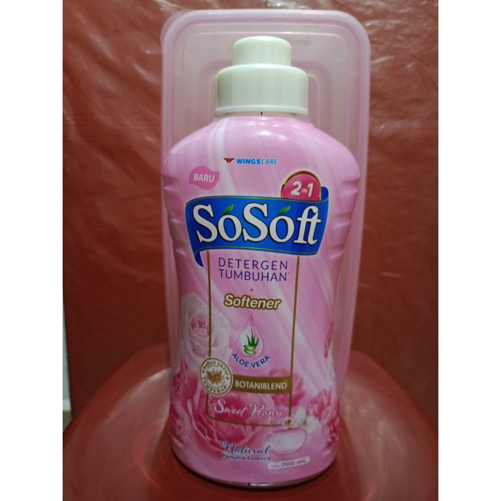 Sosoft detergen botol 700 ml gratis box