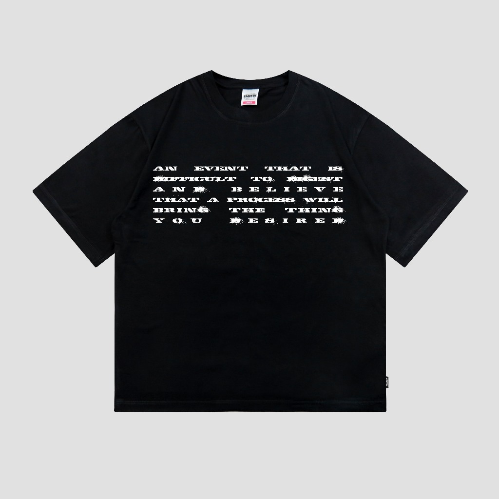 EMEFDI TSHIRT OVERSIZE Code NARRATIVE BLACK - COTTON OVERSIZE TSHIRT