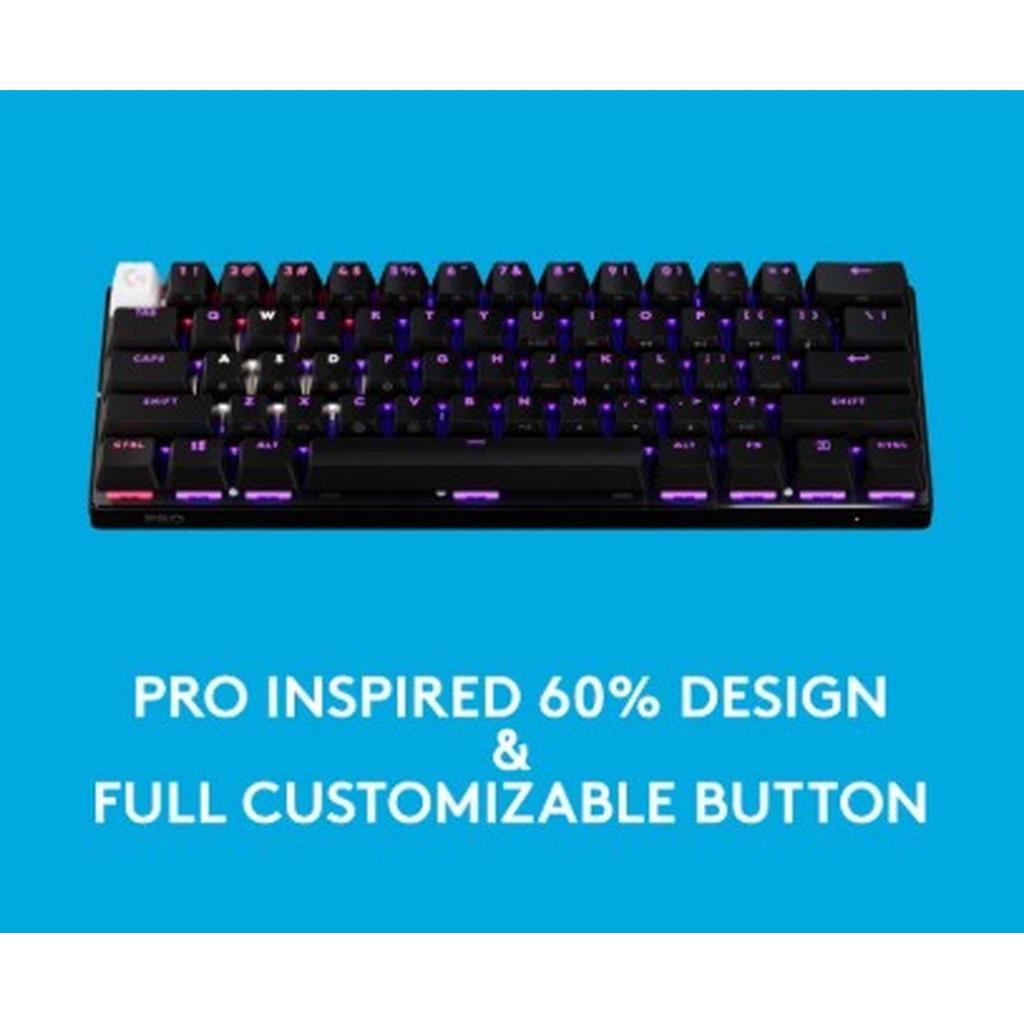 Logitech G PRO X 60 LIGHTSPEED Keyboard Wireless Tactile with Lightsync | BLACK