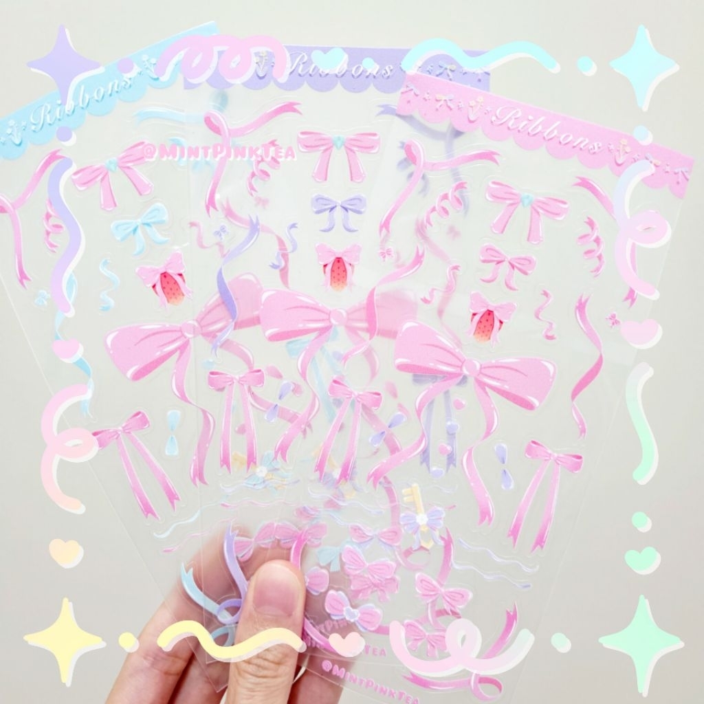 Mintpinktea - Journal Sticker Sheet - Ribbons