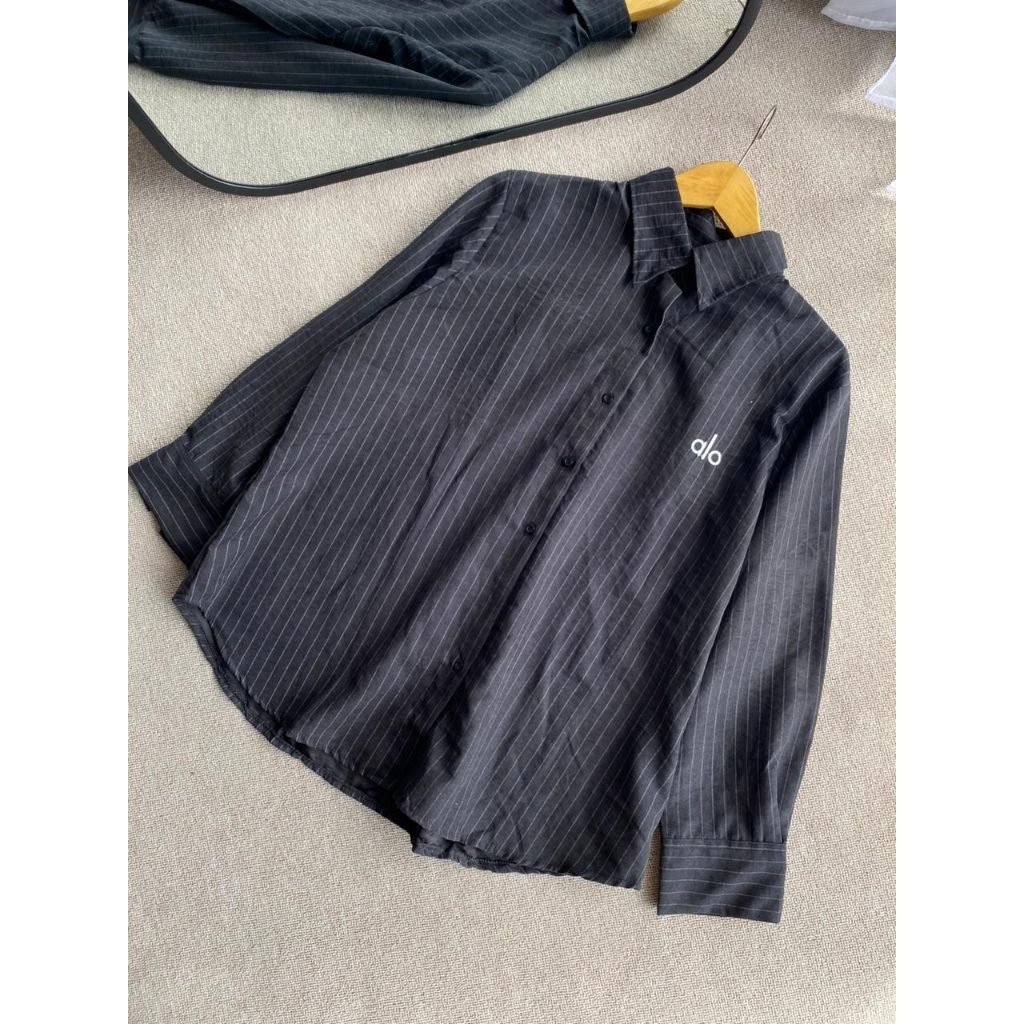 Kemeja alo Suede strip
