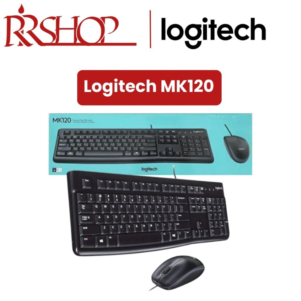 Logitech MK120 Keyboard & Mouse Kabel USB.