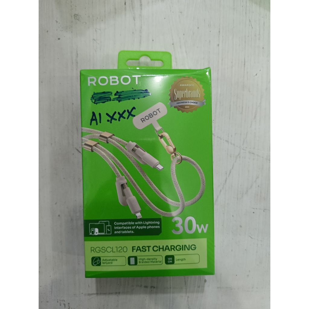 kabel data ROBOT RGSCL120 Type-C ke Lightning.