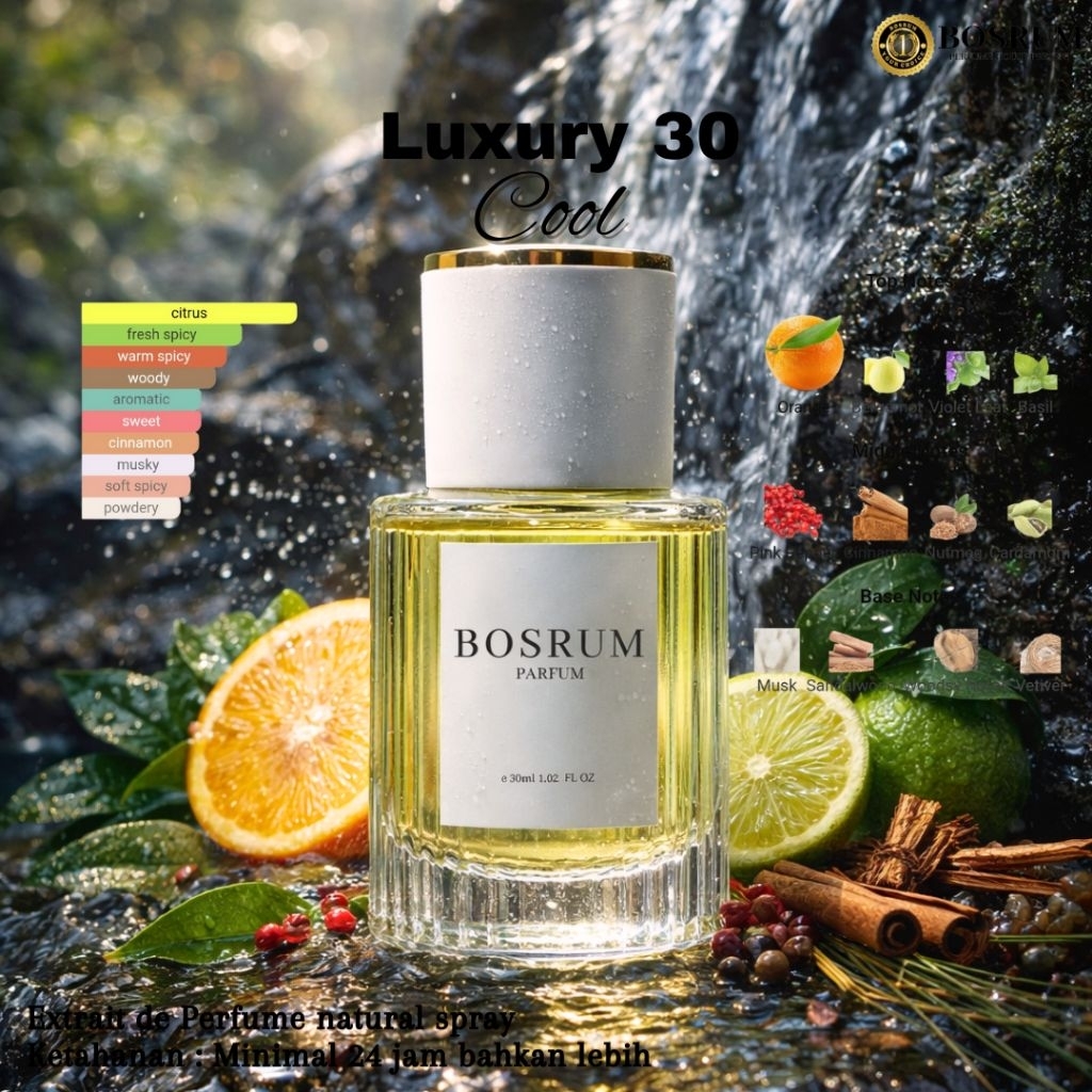 LUXURY 30 COOL BOSRUM PERFUME EXTRAIT DE PARFUM