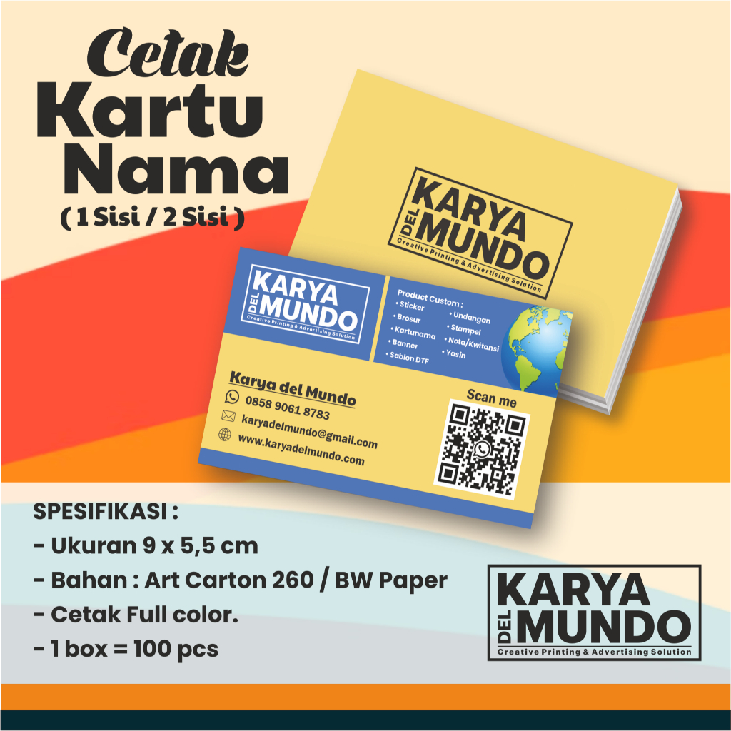 Cetak Kartunama Custom