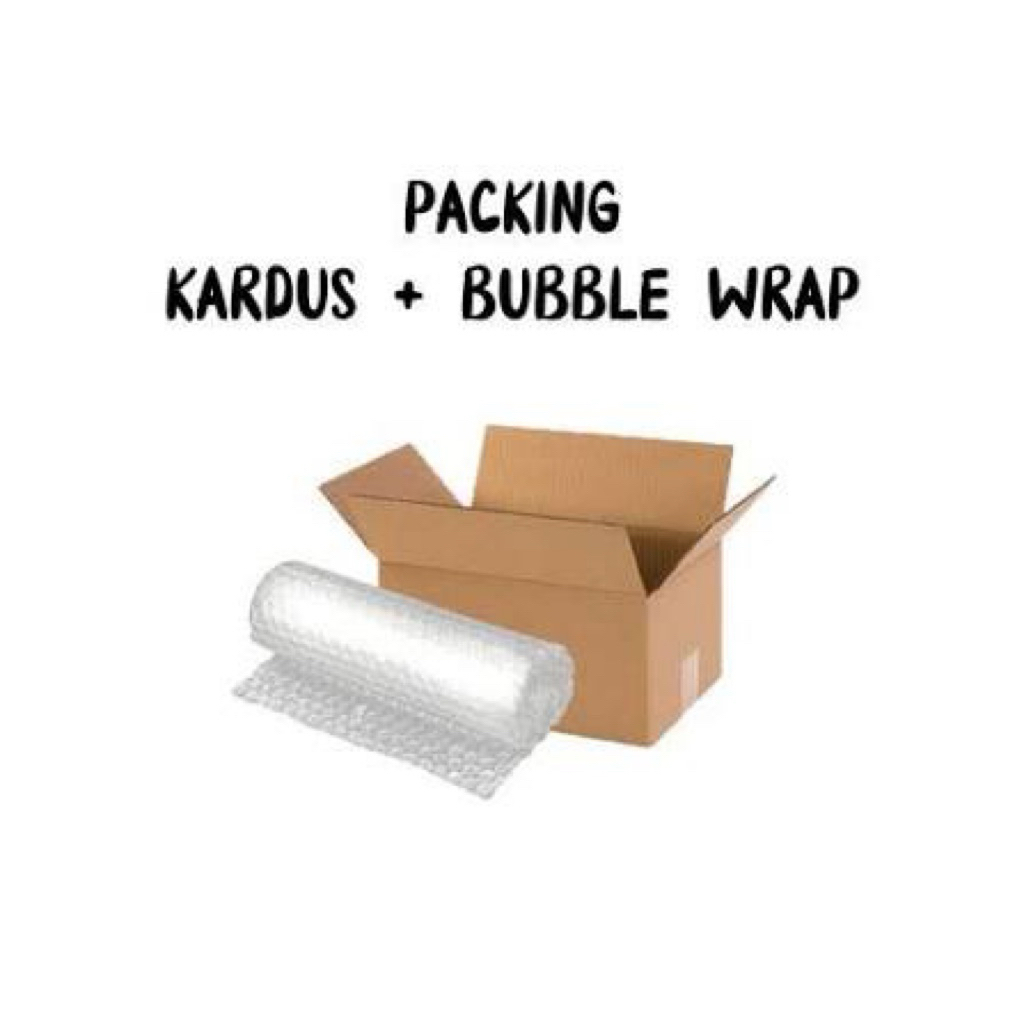 Packing kardus + bubble wrap