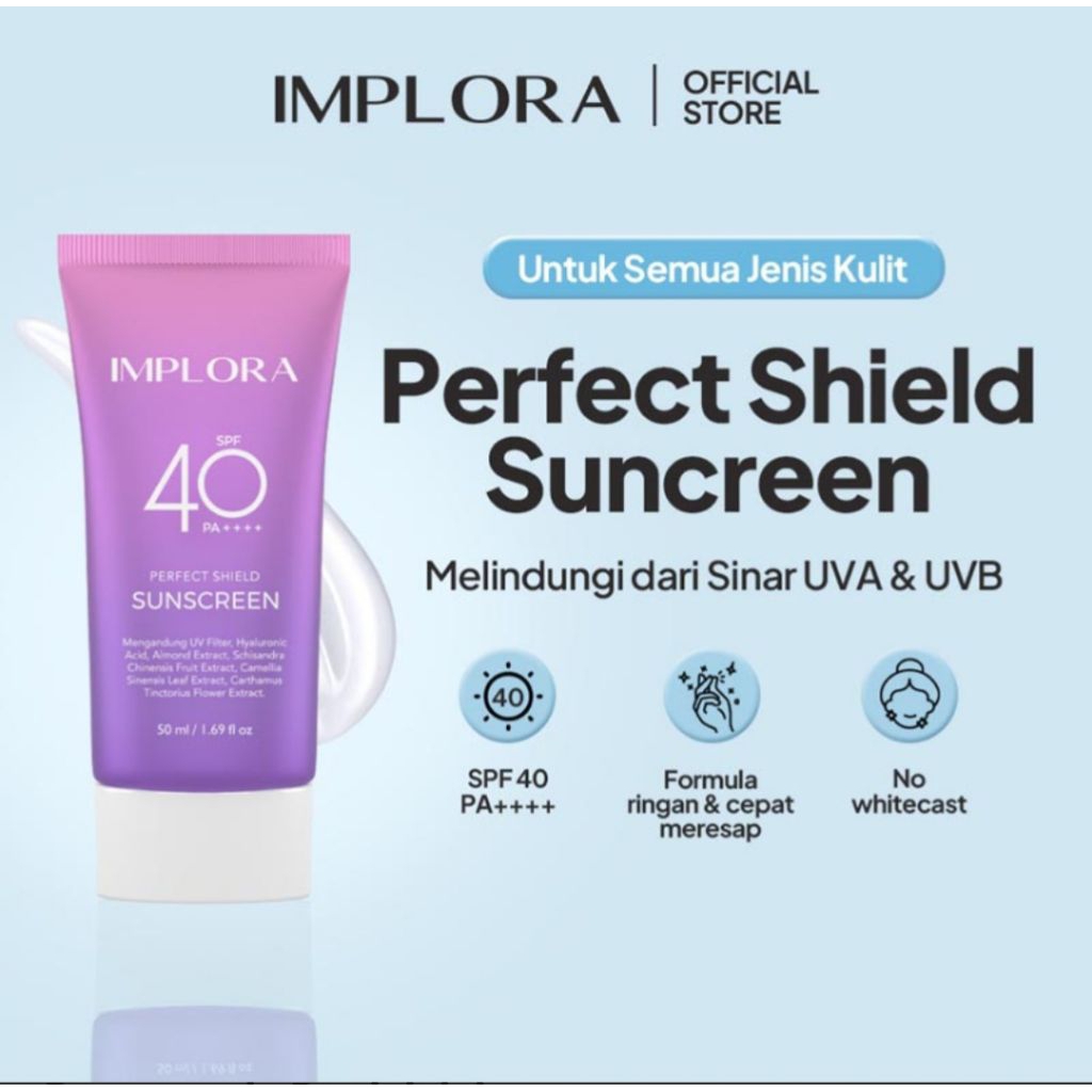 Implora Perfect Shield Sunscreen Wajah SPF 40 50ml