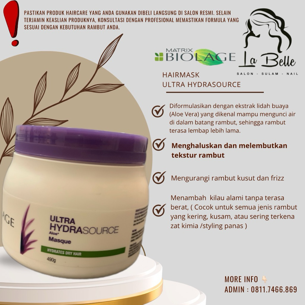 HYDRASOURCEmaskMatrixBiolage490gKhususRambutKering