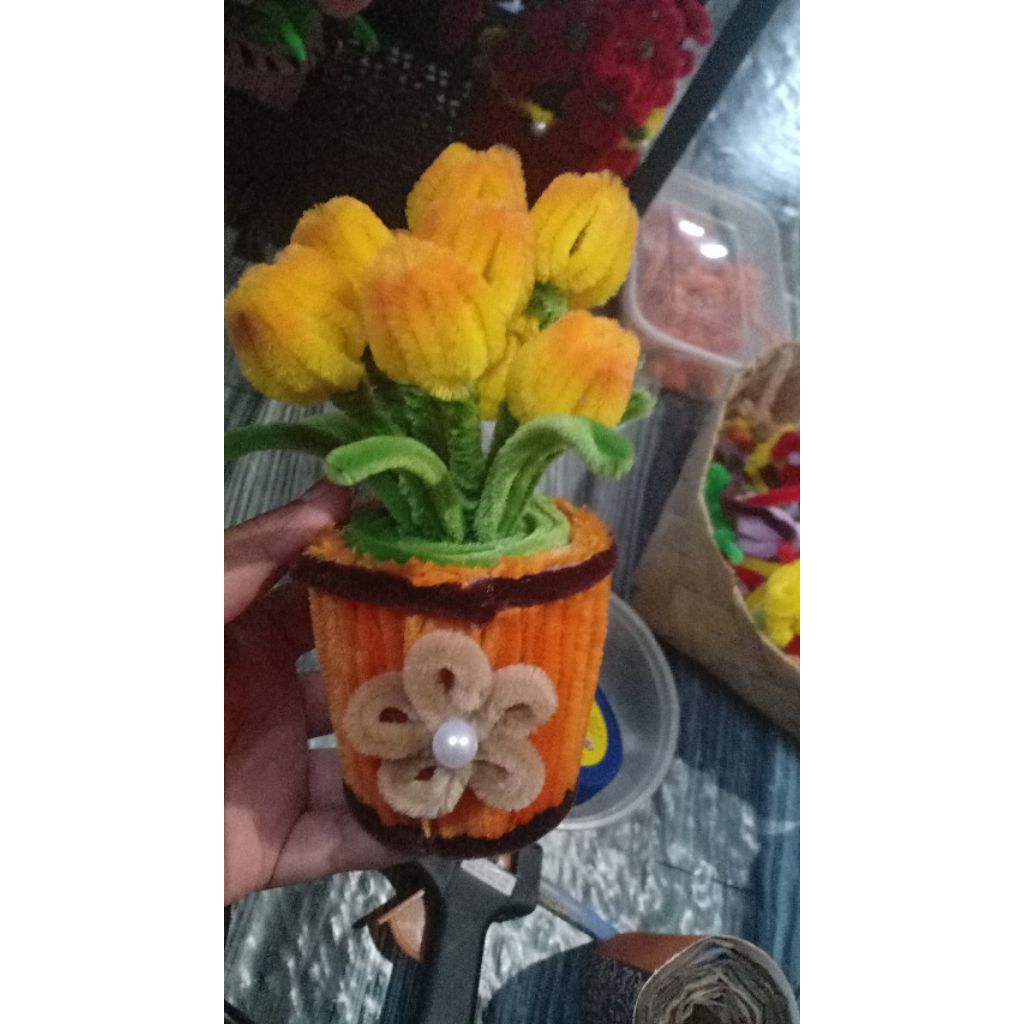 Bunga Kawat Bulu Tulip Kuning bisa Request
