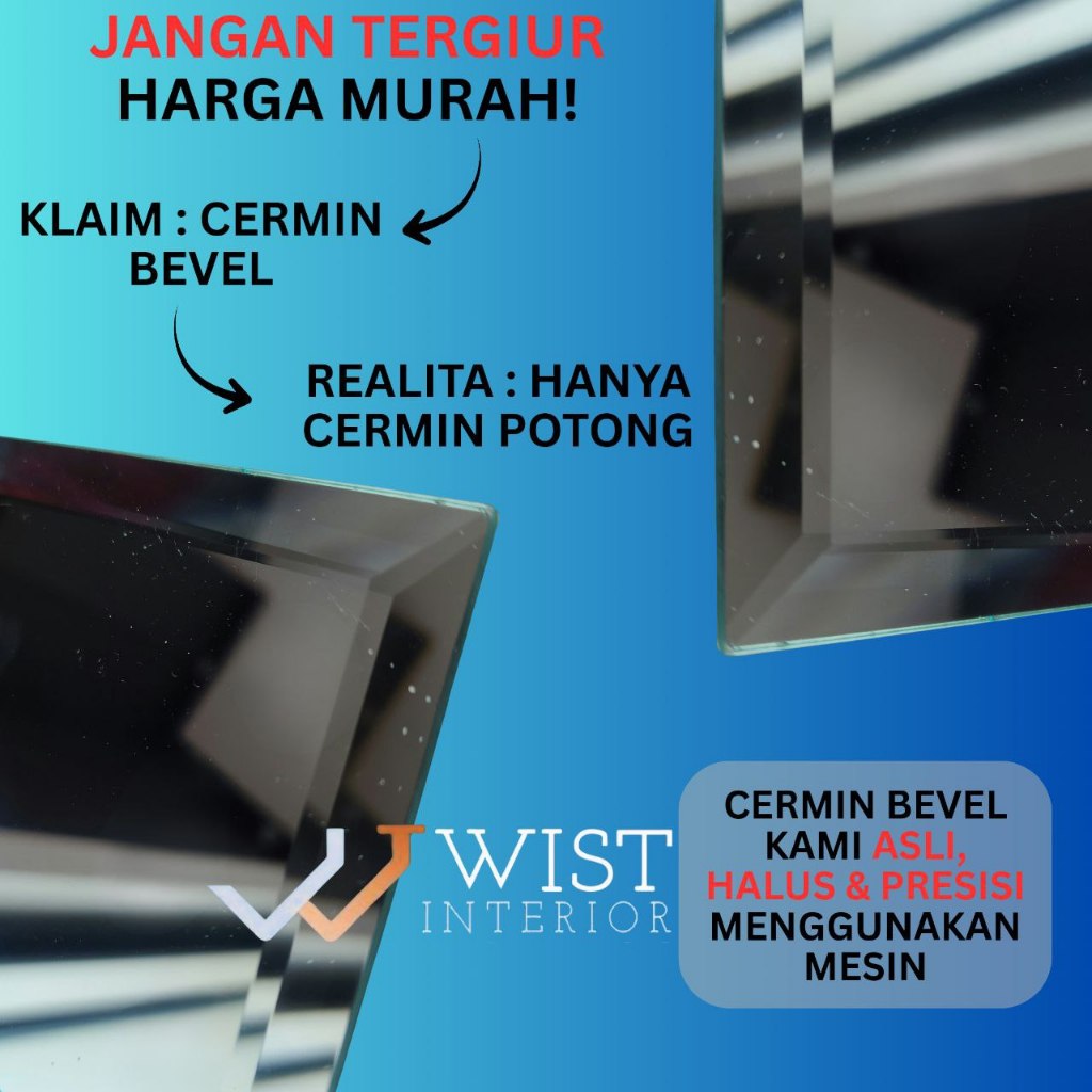 cermin dinding bevel