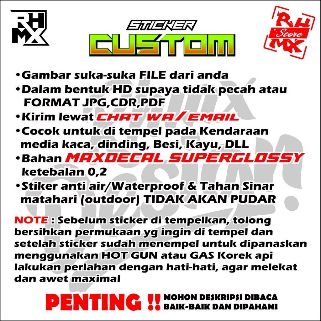 custom stiker khusus chat