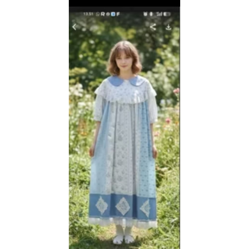 Dress Biru Patchwork