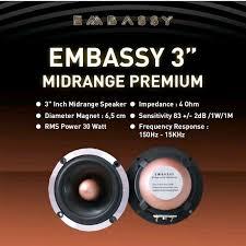 Midrange Embassy 3" Premium Series 1set/ 1 pasang