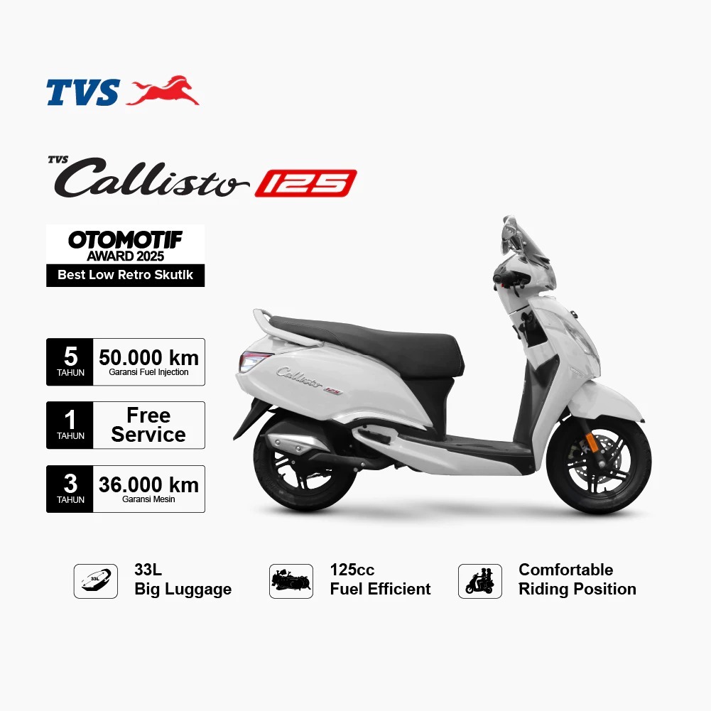 TVS Motor Callisto 125CC Basic - Solid White
