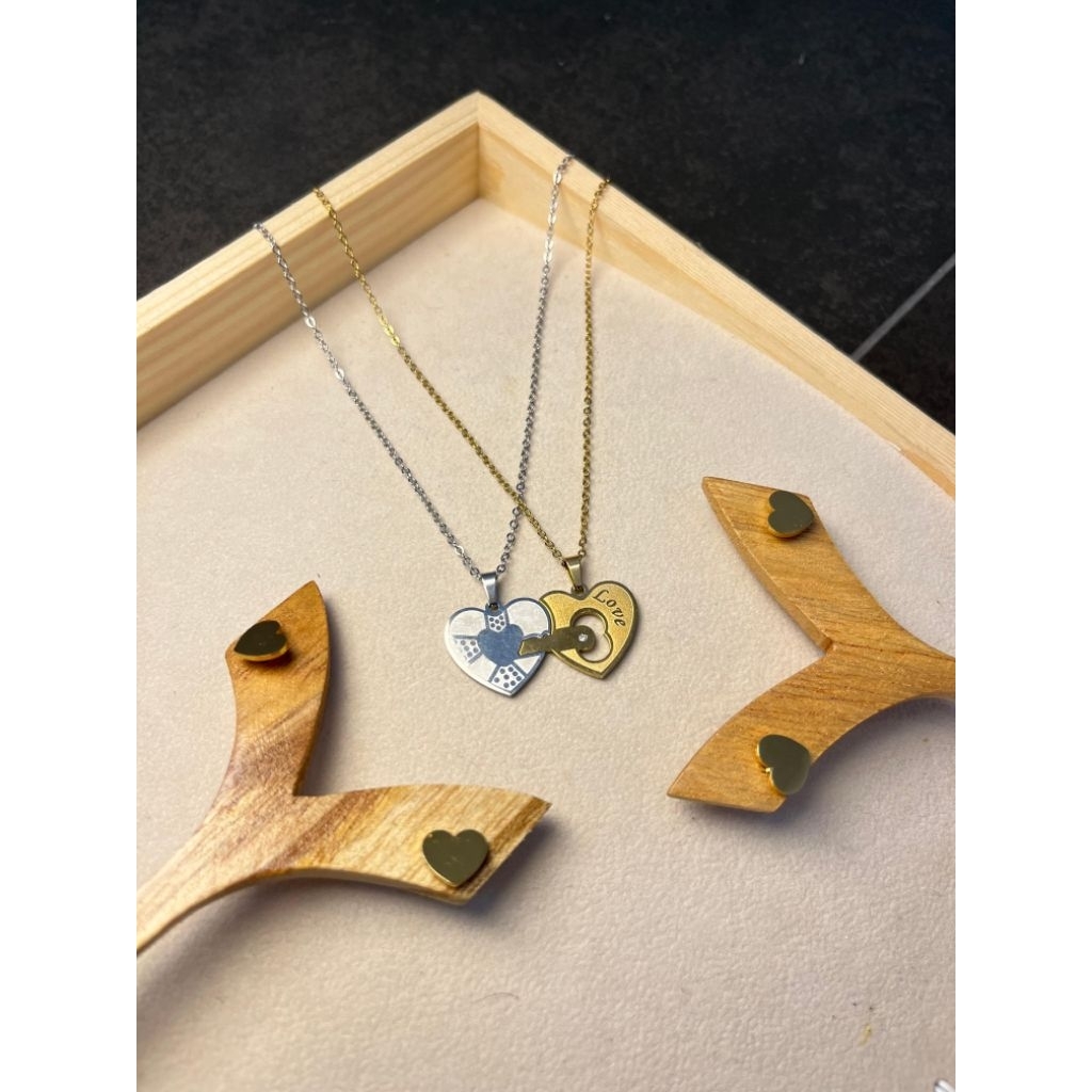 Love Key Set Gold Silver Necklace