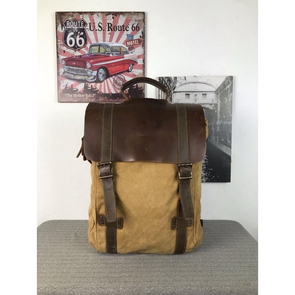 gootium Canvas Leather backpack