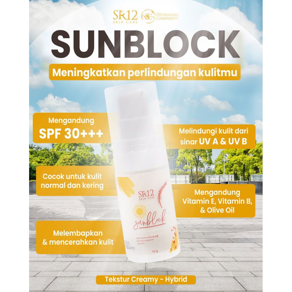 sunblock sr12 / pelindung wajah