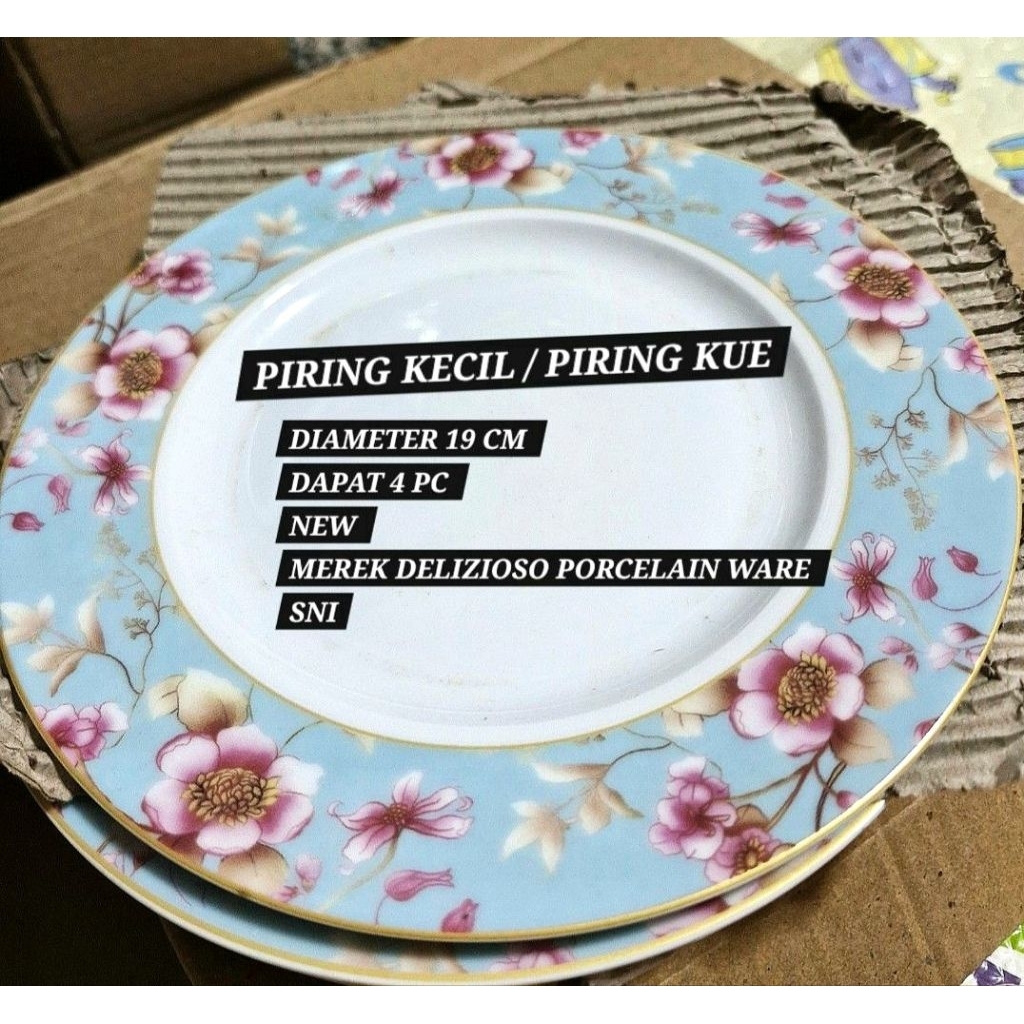 1 SET PIRING BUNGA PORCELAIN NEW