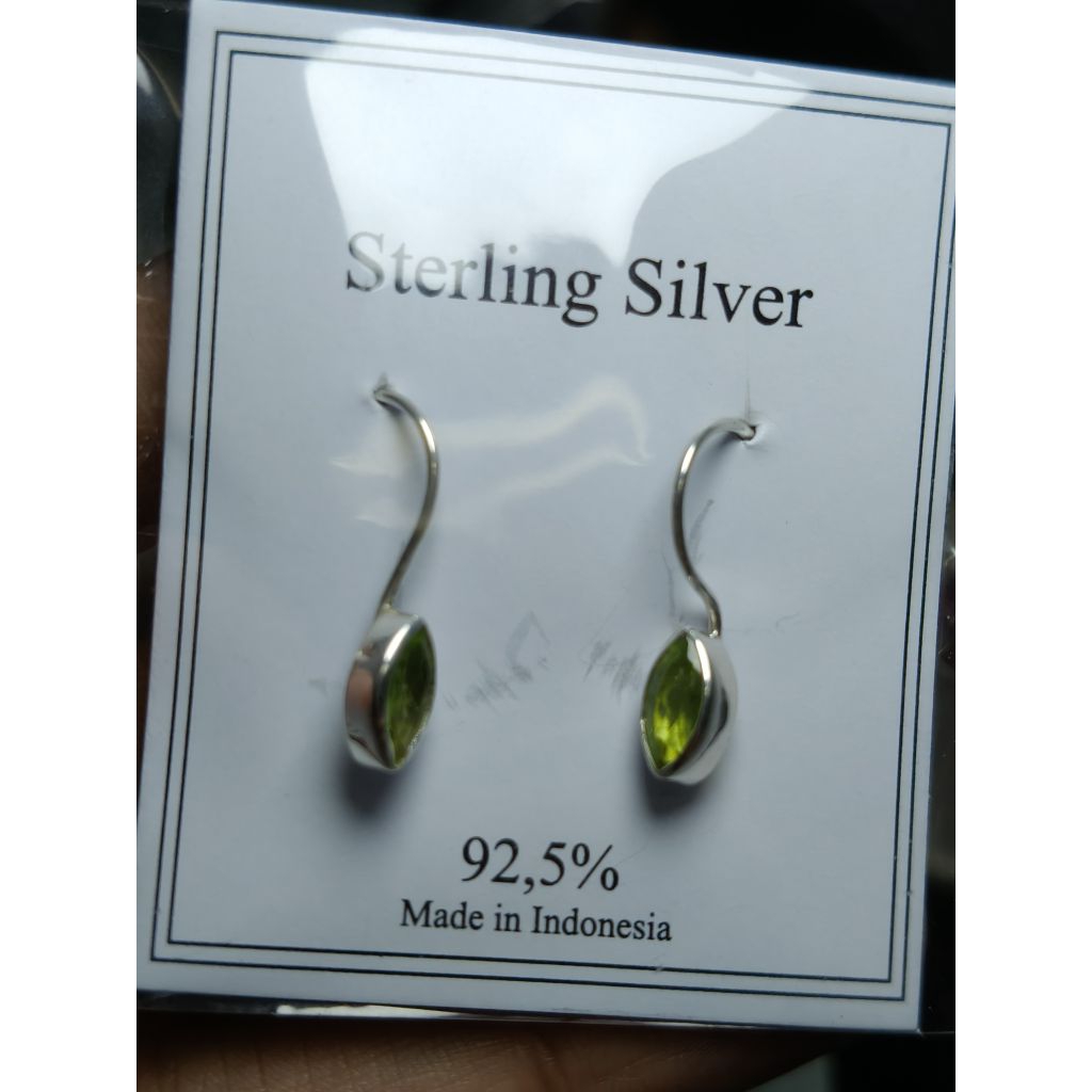 Anting Perak Peridot Dan Ametis