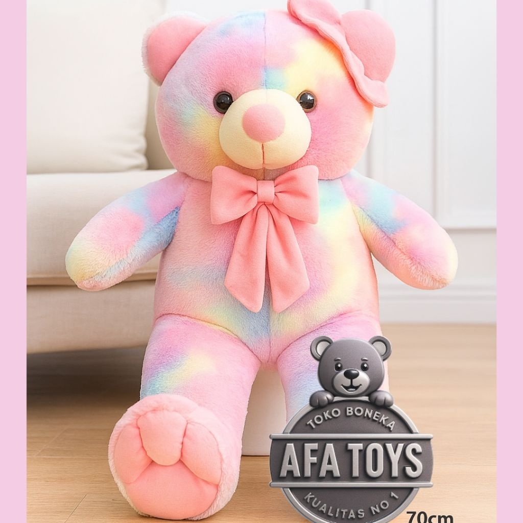 Boneka Teddy Bear Rainbow XL 70CM