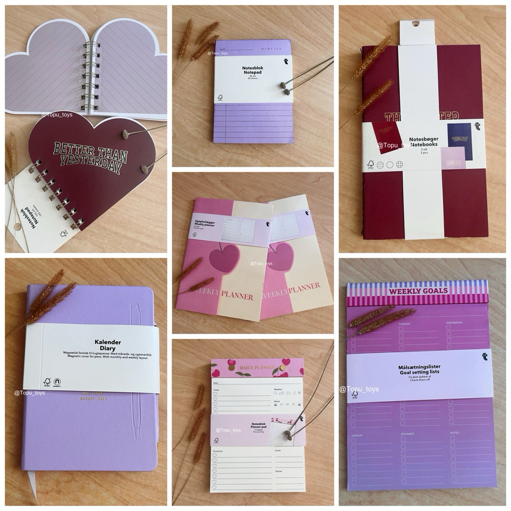 Flying Tiger Weekly planner/ Notebook / Goal setting list / Kalender diary / Notepad / Notesblok