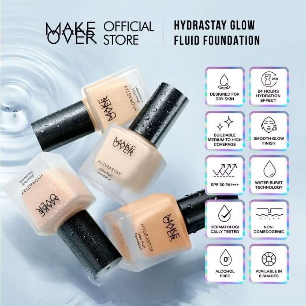 Make Over Hydrastay Glow Fluid Foundation