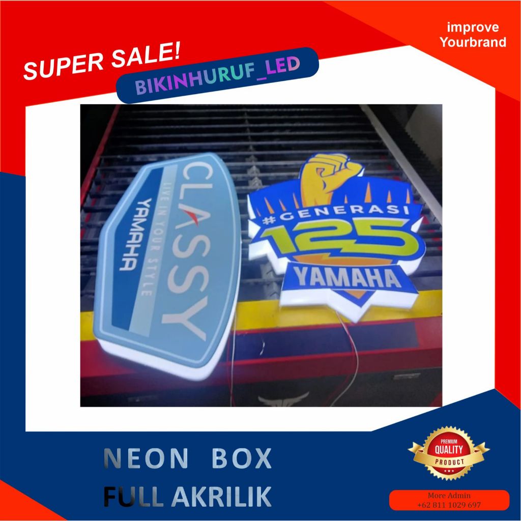 Neon box Full akrilik Custom / LED