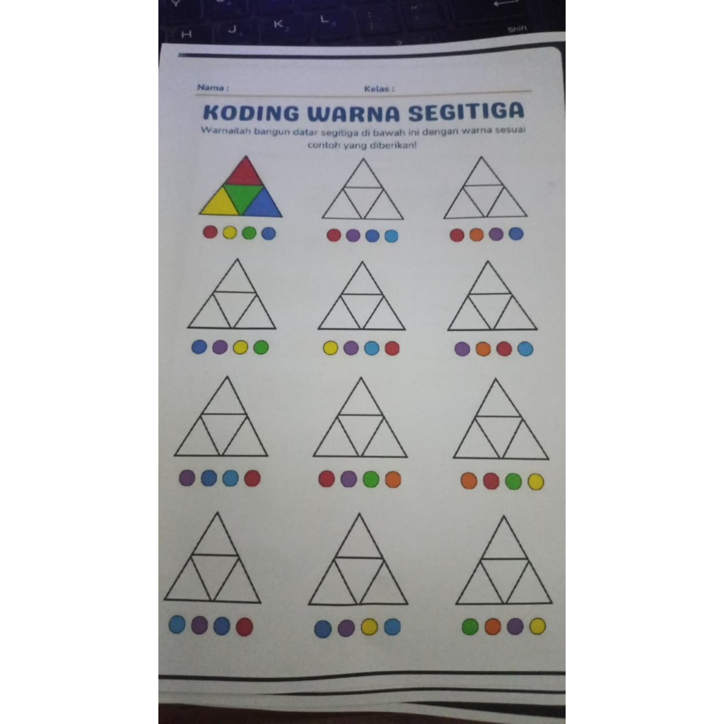 Worksheet Coding level 1 usia 2 sampai 5 tahun