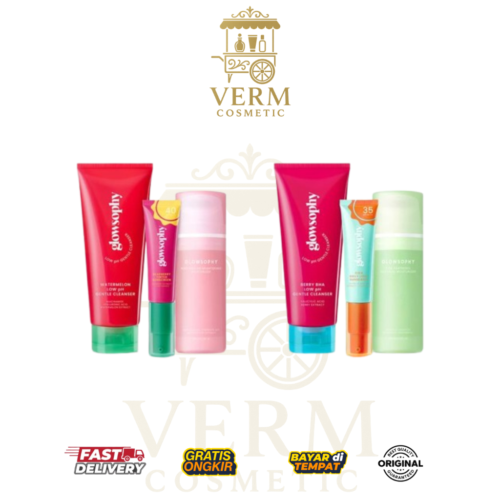 Glowsophy Bundle 3in1 Basic Skincare Gentle Cleanser + Moisturizer 100ml + Sunscreen