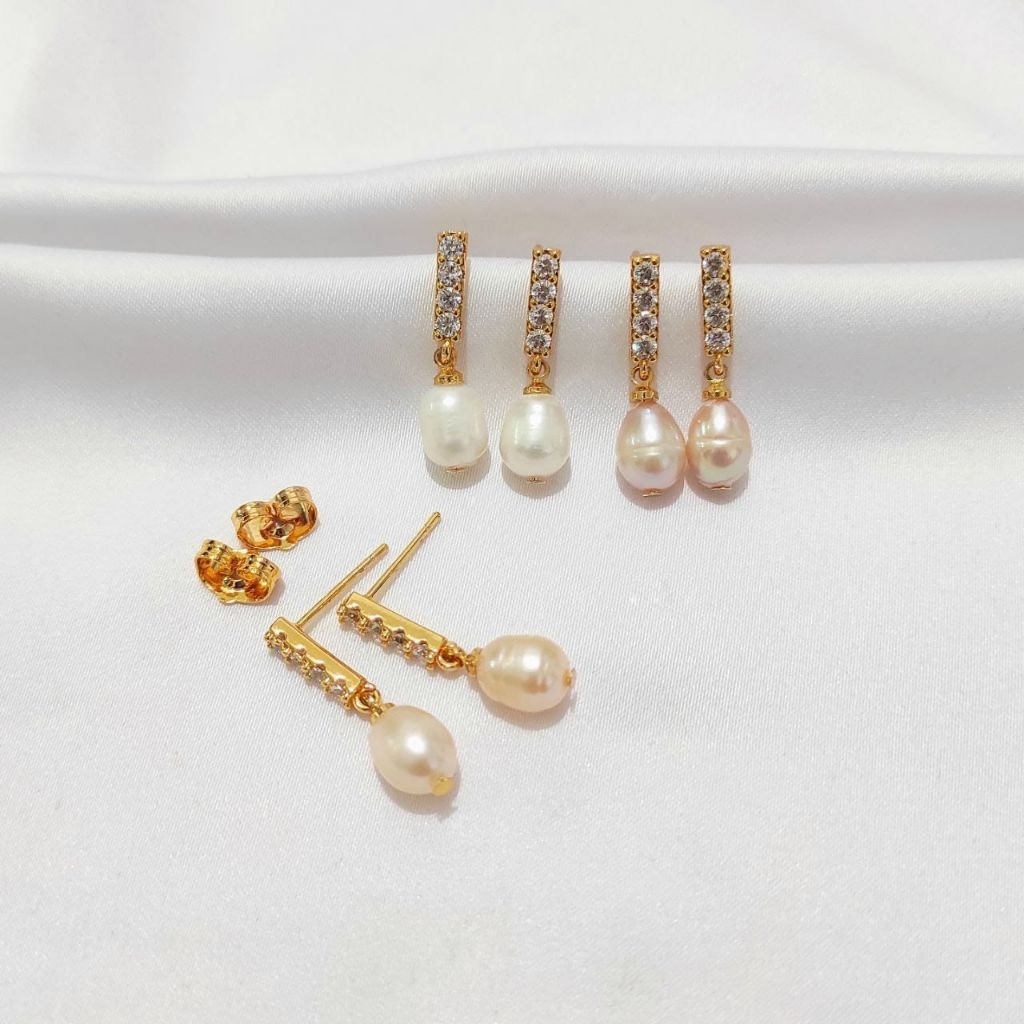 anting zircon mutiara tawar