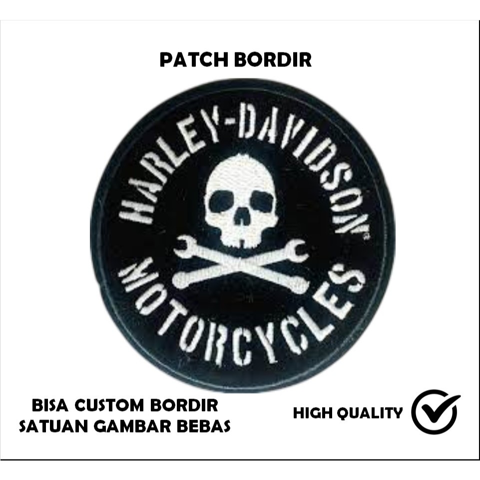 EMBLEM PATCH BORDIR GAMBAR HARLEY DAVIDSON TESTIMONI-TTB