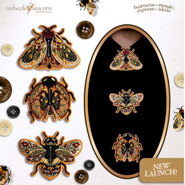 BUTTON COVER - WINGS & BLOOM BUTTON CHARM | Imbecile Unicorn