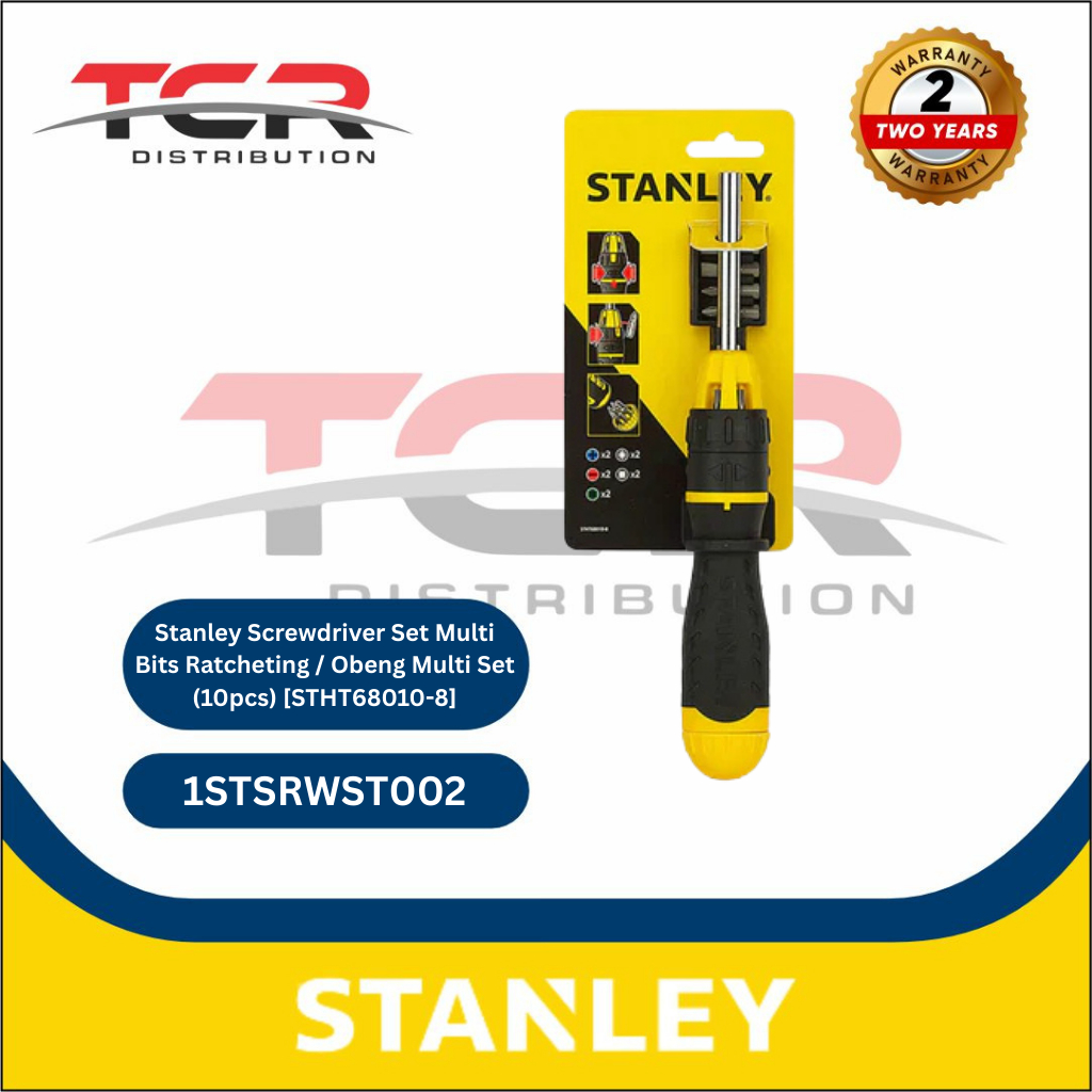 Stanley Screwdriver Set Multi Bits Ratcheting / Obeng Multi Set (10pcs) [STHT68010-8]