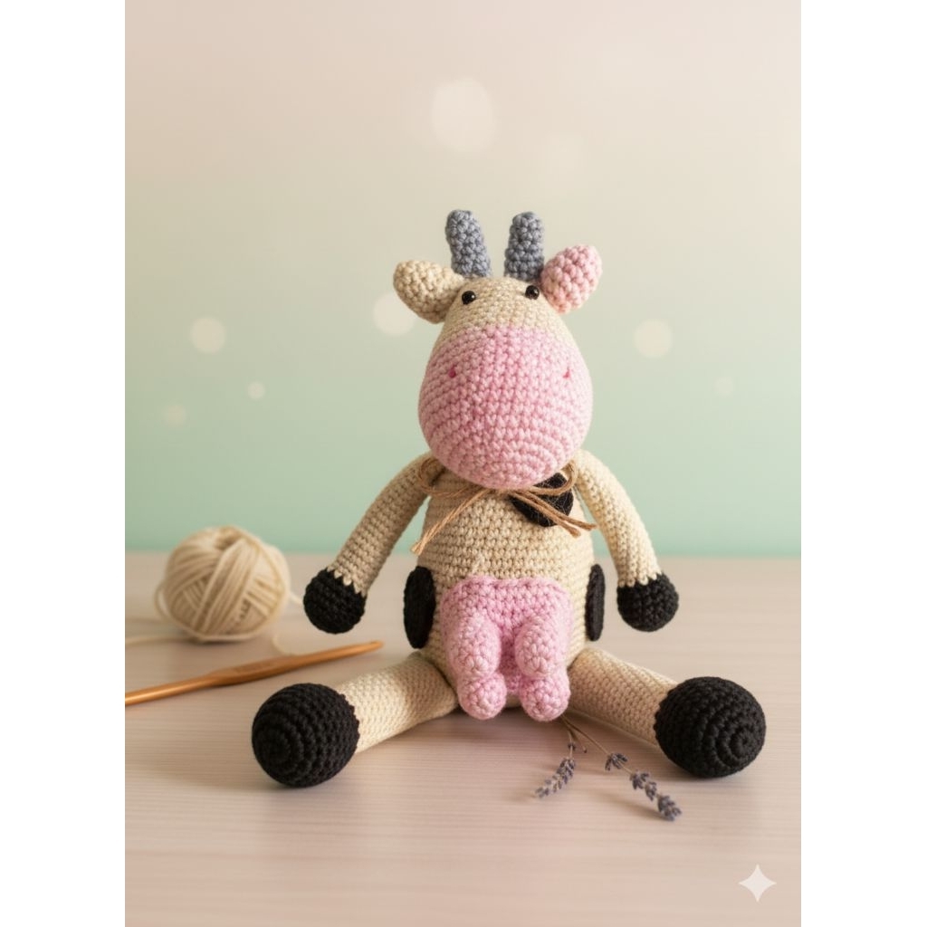 BONEKA RAJUT BENTUK SAPI / AMIGURUMI SAPI / BONEKA SAPI LUCU