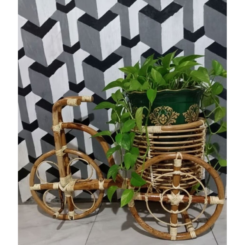 standing pot rotan (onthel)