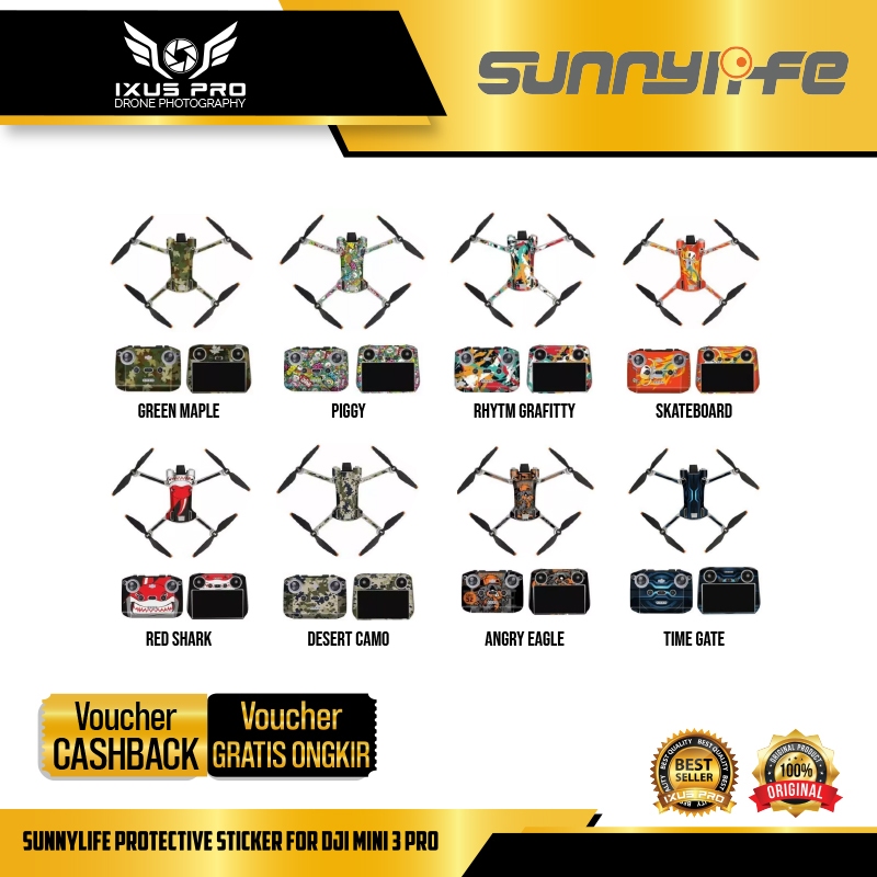 Sunnylife Protective Sticker For DJI Mini 3 Pro Drone+Remote Control Camera