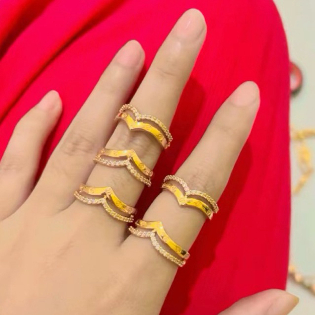 Cincin Fuji Dua Layer Lapis emas