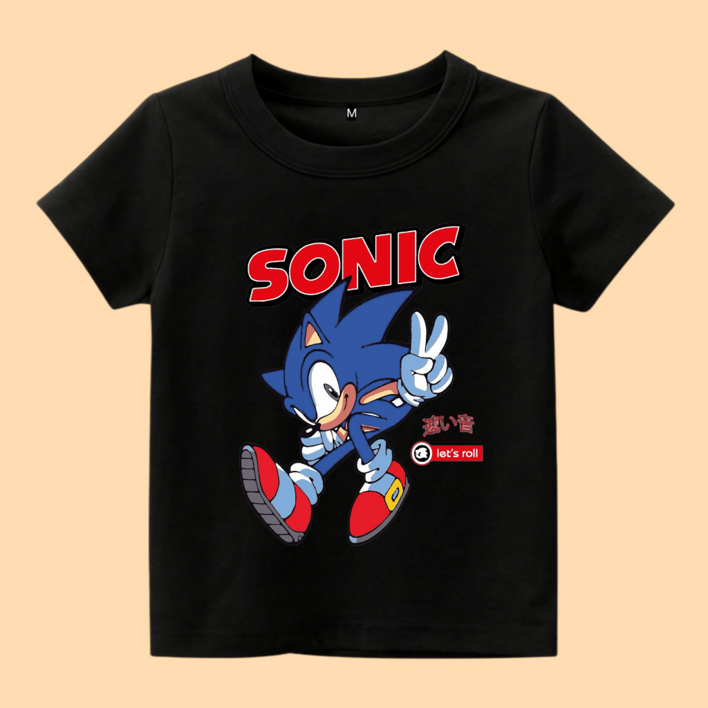 Baju kaos anak gambar sonic