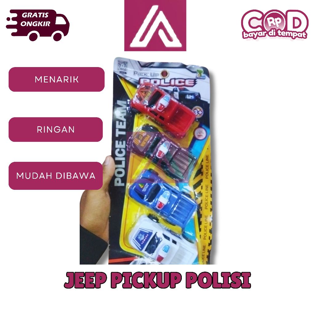 MAINAN JEEP PICKUP POLISI