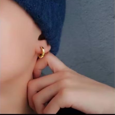 Anting HOOP titanium gold 14mm