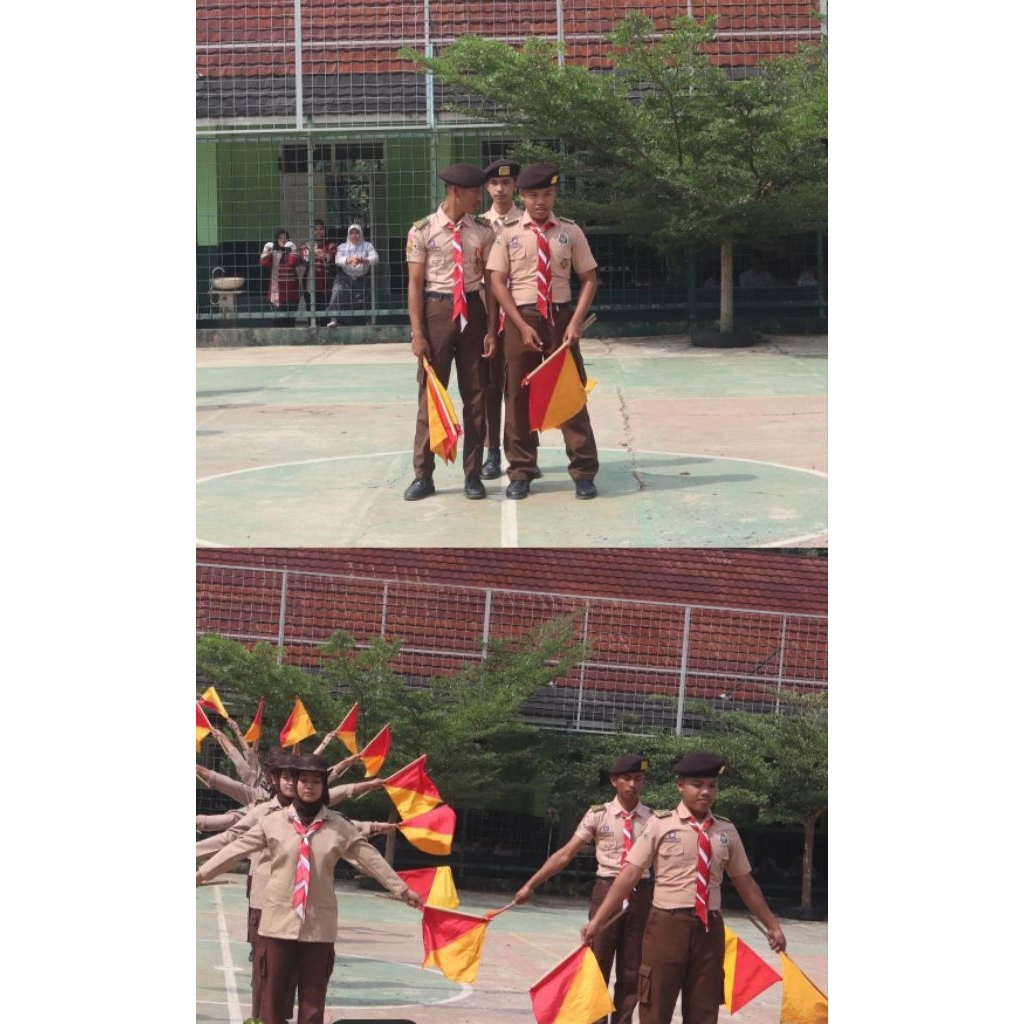bendera semaphore pramuka variasi 2 bendera 2 stick