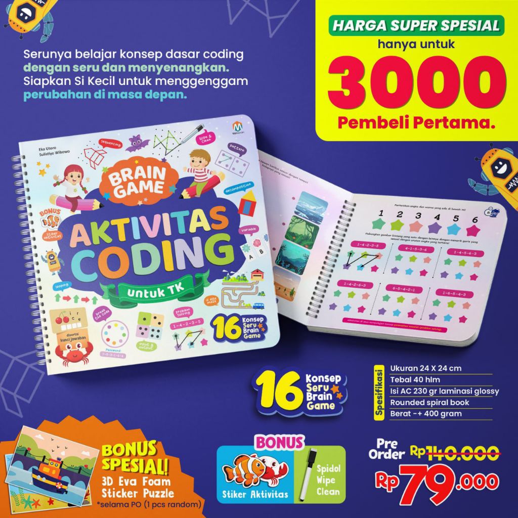 Brain game aktivitas coding untuk anak tk