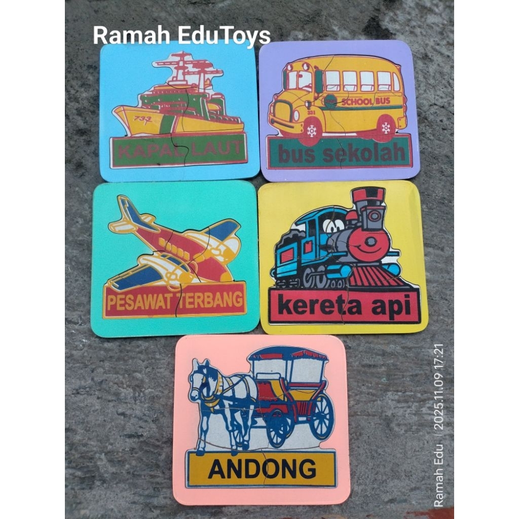 Puzzle Baca Transportasi