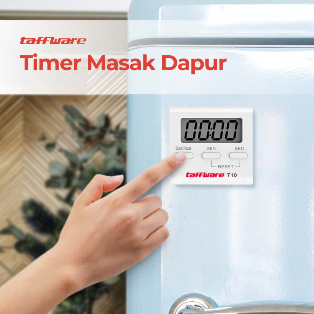 Taffware Timer Masak Dapur Countdown Digital Alarm Clock - T10 - White