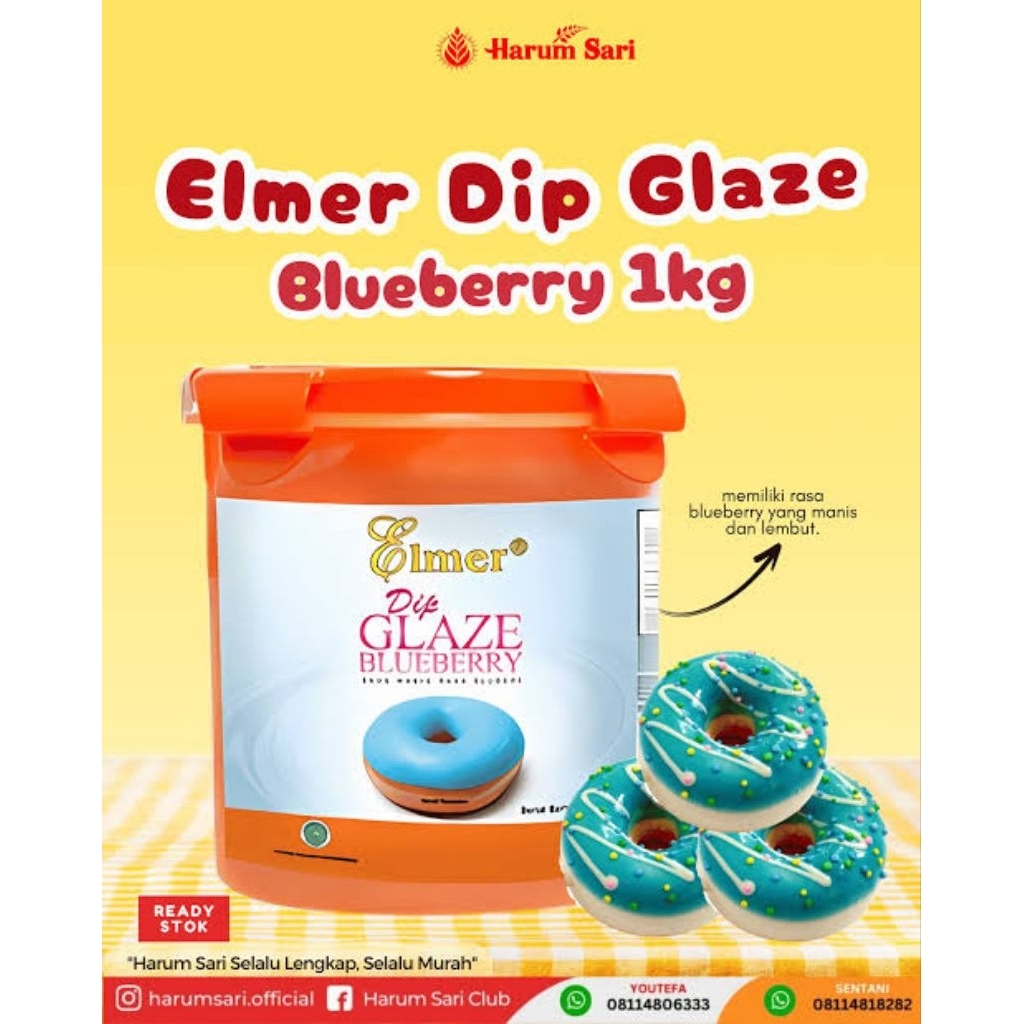elmer dip glaze blueberry repack 250gr