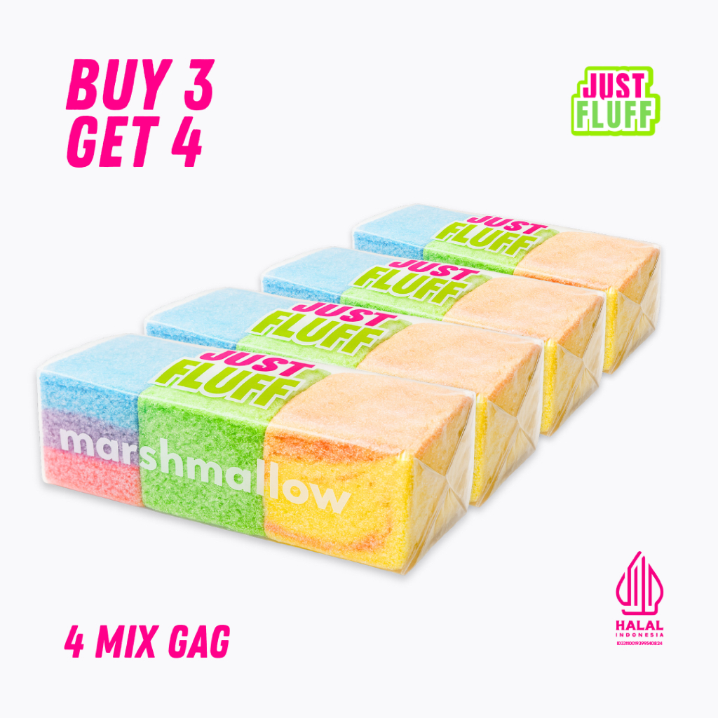 MARSHMALLOW MIX REGULER 4 PACK JUSTFLUFF [HALAL]