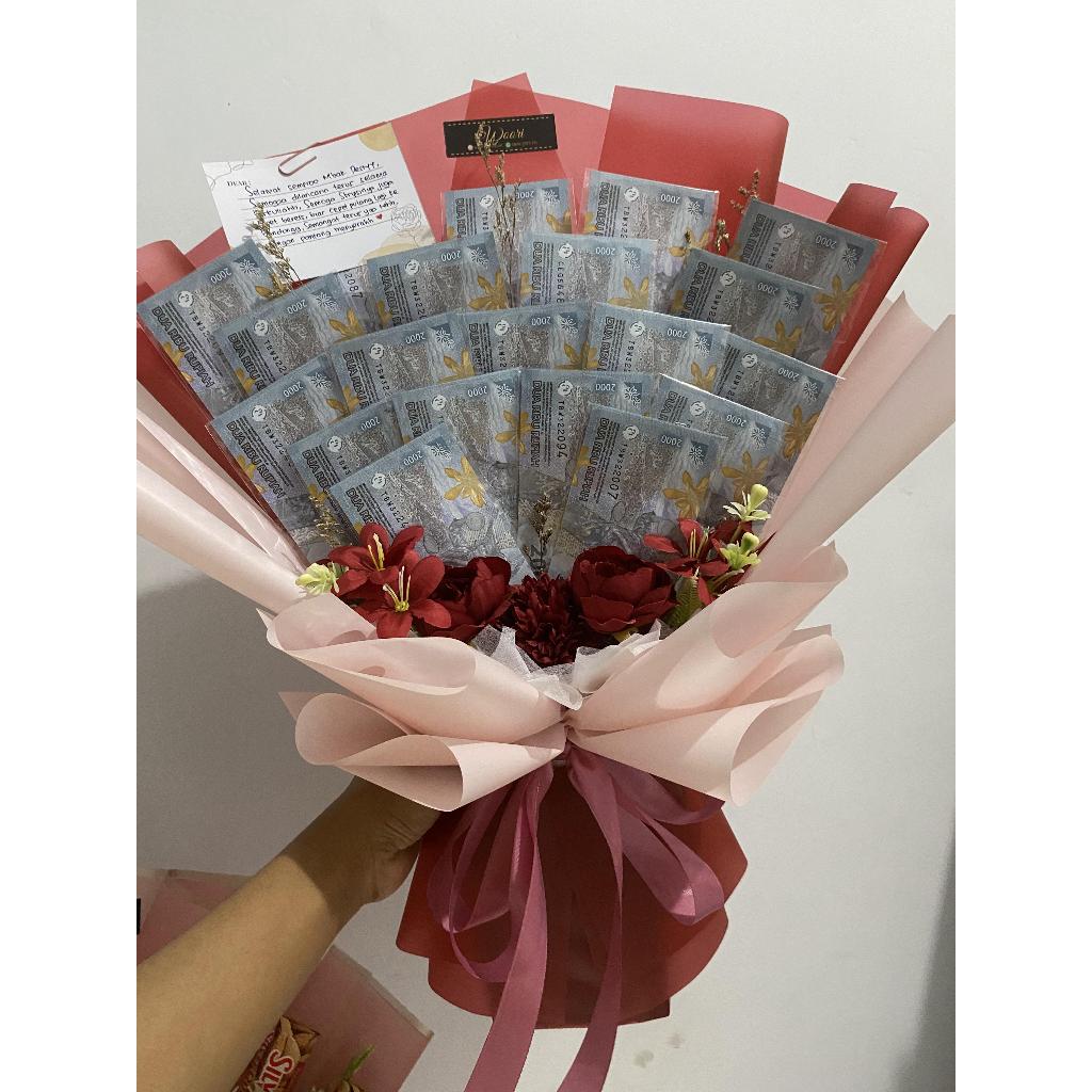 BUKET UANG 20 LEMBAR add bunga