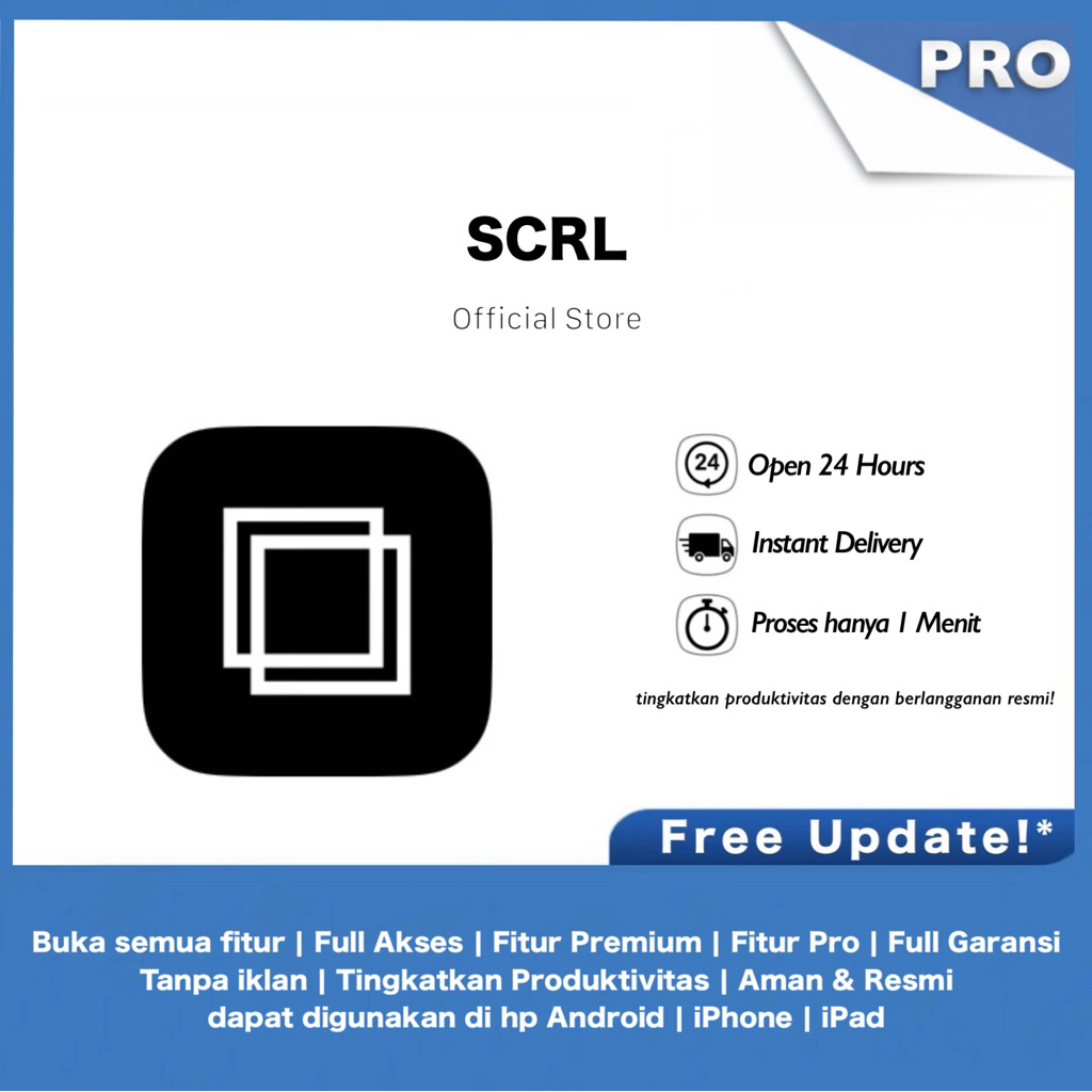SCRL PRO IOS IPHONE IPAD | SCRL ANDROID | PRO LIFETIME